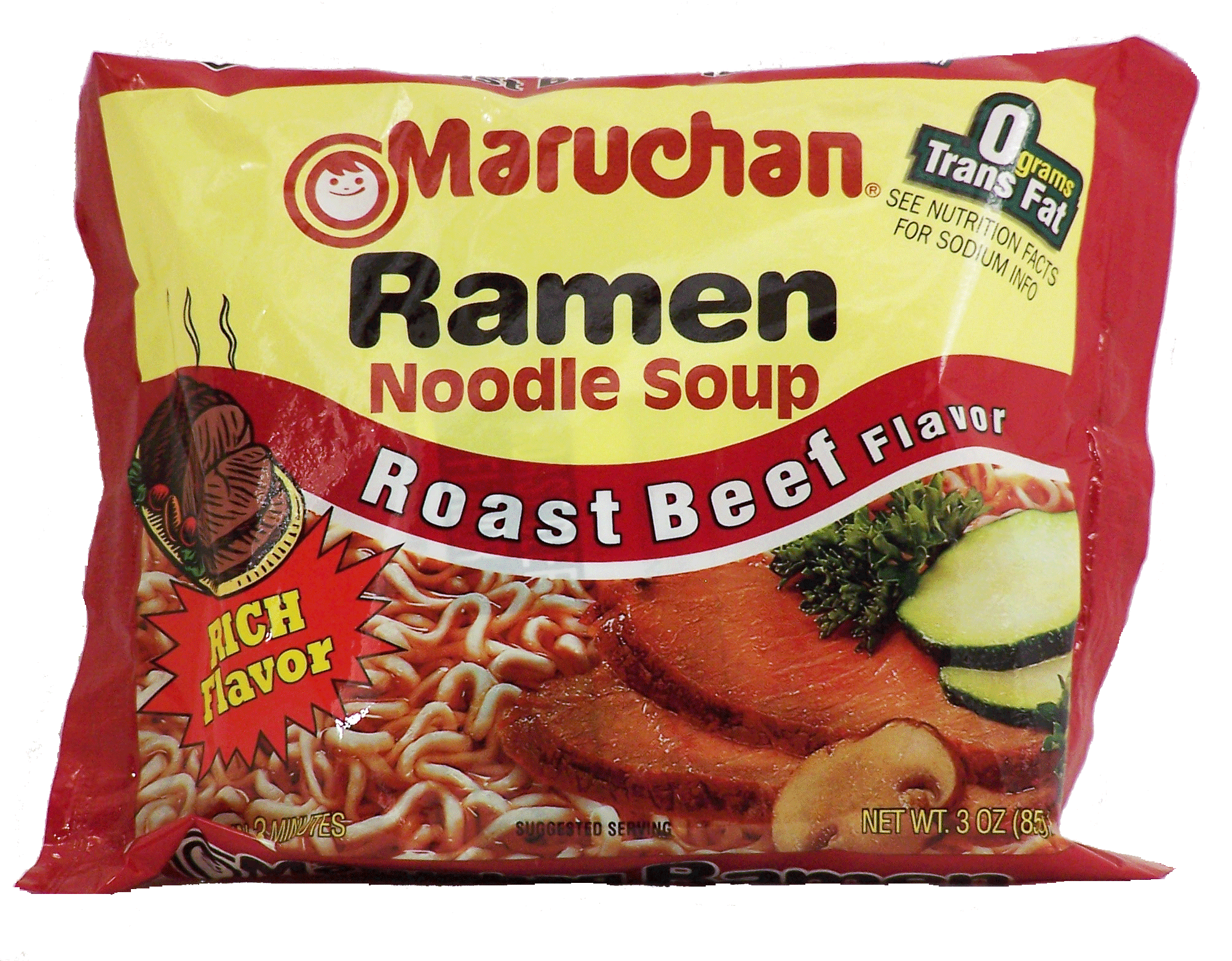 Maruchan  ramen noodle soup roast beef flavor add to boiling water Full-Size Picture